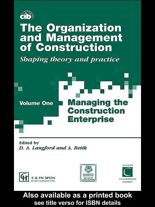 Produktbild: The Organization and Management of Construction