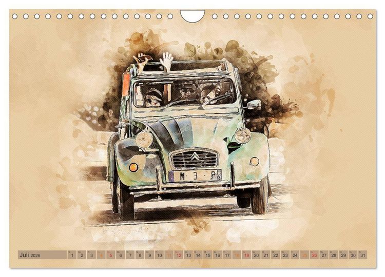 Produktbild: Die Ente, Deux Chevaux, 2CV (Wandkalender 2026 DIN A4 quer), CALVENDO Monatskalender