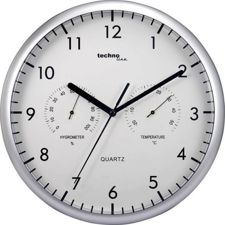 Produktbild: Techno Line WT 650 Quarz Wanduhr 26cm Silber