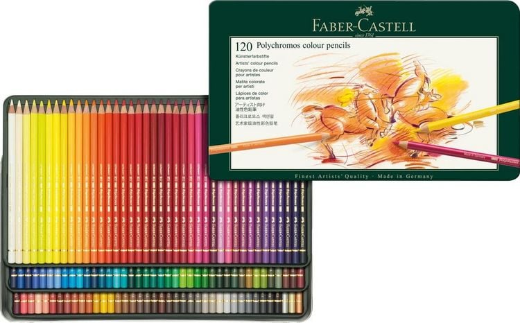 Produktbild: Faber-Castell K&uuml;nstlerfarbstifte Polychromos, 120er Set Metalletui