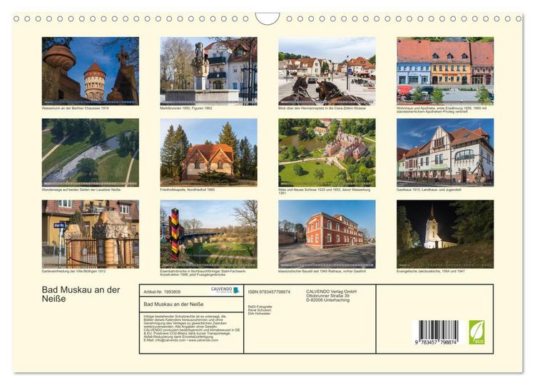 Produktbild: Bad Muskau an der Nei&szlig;e (Wandkalender 2026 DIN A3 quer), CALVENDO Monatskalender