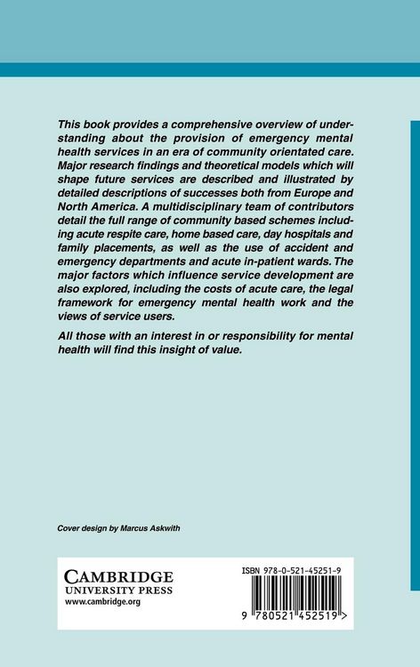 Produktbild: Emergency Mental Health Services in the Community