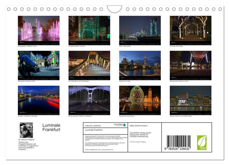Produktbild: Luminale Frankfurt (Wandkalender 2026 DIN A4 quer), CALVENDO Monatskalender