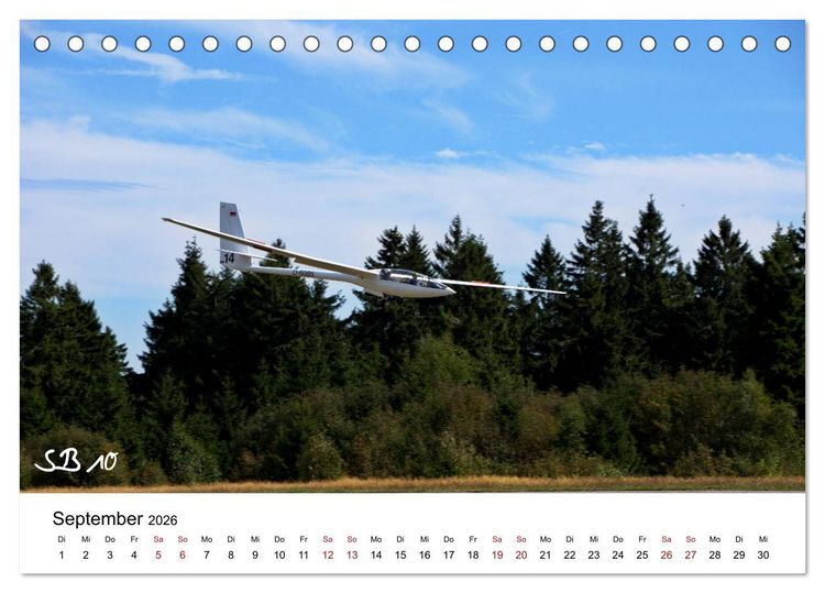 Produktbild: Flugzeuge auf der Wasserkuppe 2026 (Tischkalender 2026 DIN A5 quer), CALVENDO Monatskalender