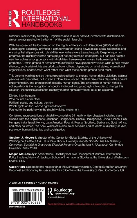 Produktbild: The Routledge International Handbook of Disability Human Rights Hierarchies