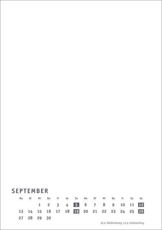 Produktbild: Premium-Bastelkalender wei&szlig; A4 2027