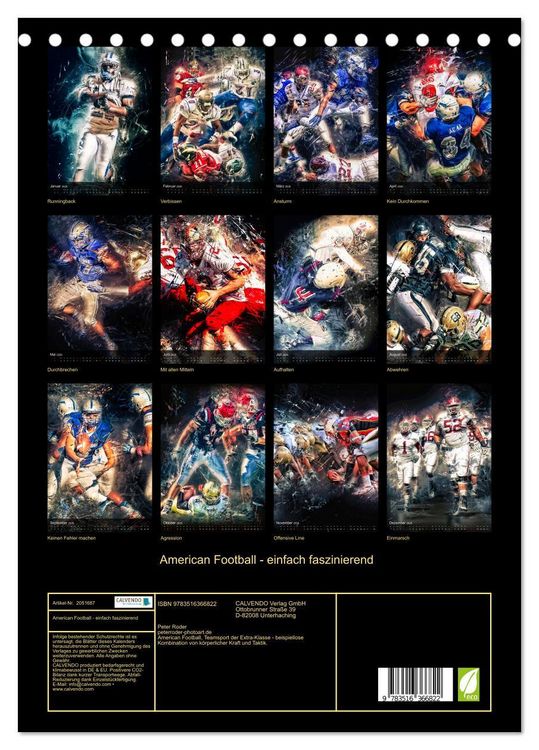 Produktbild: American Football - einfach faszinierend (Tischkalender 2026 DIN A5 hoch), CALVENDO Monatskalender