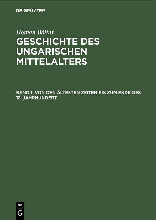 Produktbild: Von den &auml;ltesten Zeiten bis zum Ende des 12. Jahrhundert