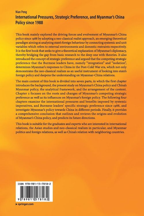 Produktbild: International Pressures, Strategic Preference, and Myanmar&rsquo;s China Policy since 1988