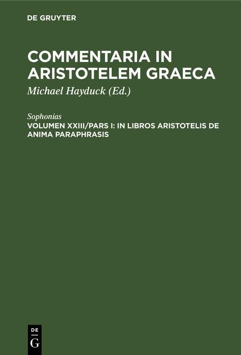 Produktbild: In libros Aristotelis De Anima paraphrasis