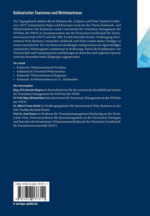 Produktbild: Kulinarischer Tourismus und Weintourismus