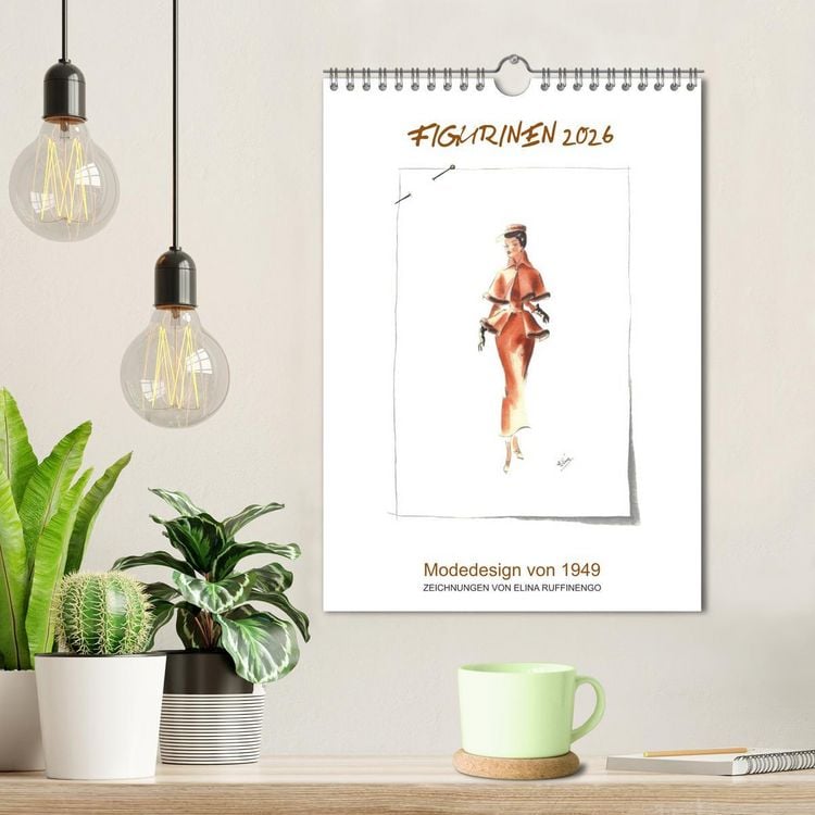 Produktbild: FIGURINEN 2026 - Modedesign von 1949 - Zeichnungen von Elina Ruffinengo (Wandkalender 2026 DIN A4 hoch), CALVENDO Monatskalender