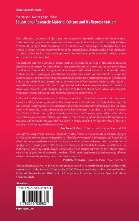 Produktbild: Educational Research: Material Culture and Its Representation