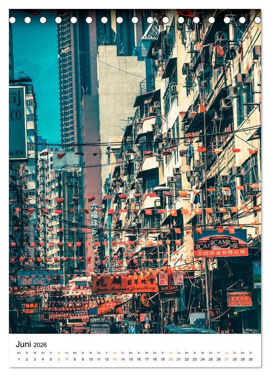 Produktbild: Hongkong Street live (Tischkalender 2026 DIN A5 hoch), CALVENDO Monatskalender