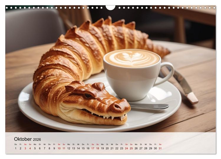 Produktbild: Tierische Croissants (Wandkalender 2026 DIN A3 quer), CALVENDO Monatskalender