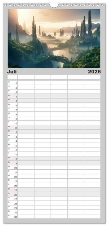 Produktbild: Familienplaner 2026 - Gigapolis mit 5 Spalten (Wandkalender, 21 x 45 cm) CALVENDO