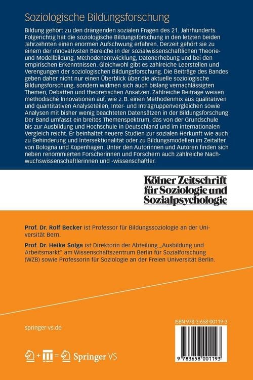 Produktbild: Soziologische Bildungsforschung
