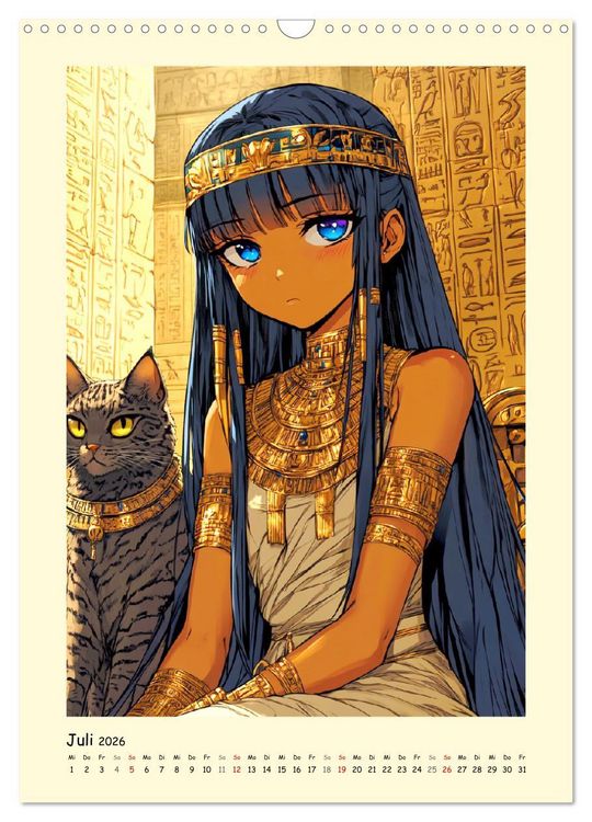 Produktbild: Im alten &Auml;gypten. Manga-M&auml;dchen im Pharaonenland (Wandkalender 2026 DIN A3 hoch), CALVENDO Monatskalender