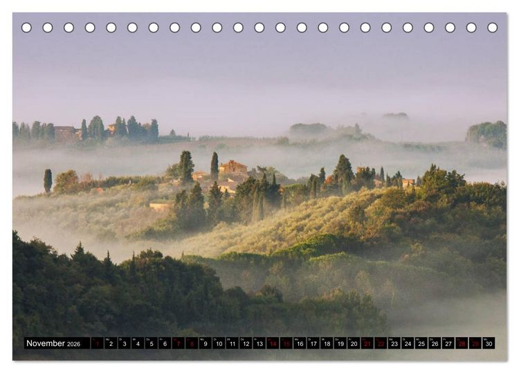 Produktbild: Toskana - Inseln im Nebel (Tischkalender 2026 DIN A5 quer), CALVENDO Monatskalender