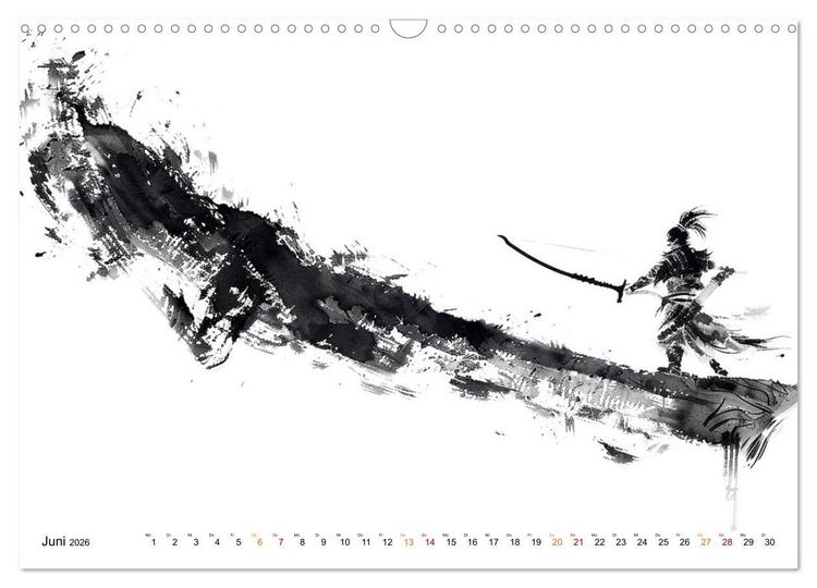 Produktbild: Samurai Illustrationen (Wandkalender 2026 DIN A3 quer), CALVENDO Monatskalender