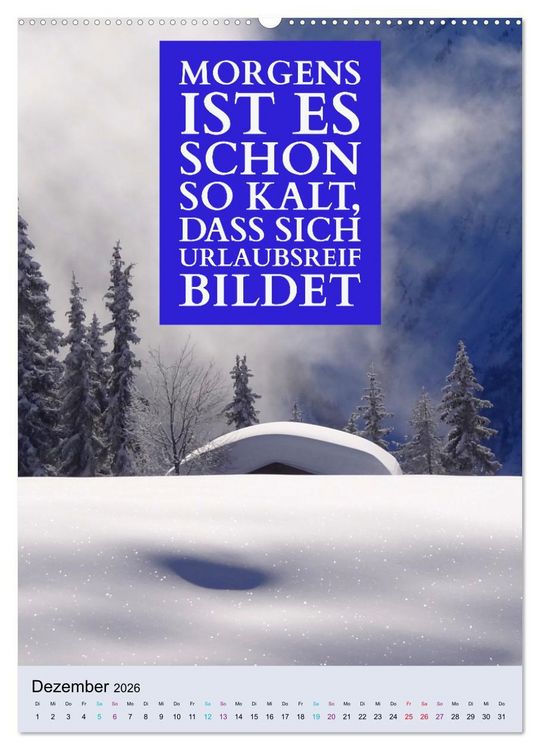 Produktbild: Die vier Jahreszeiten begleitet mit Spr&uuml;chen (Wandkalender 2026 DIN A2 hoch), CALVENDO Monatskalender
