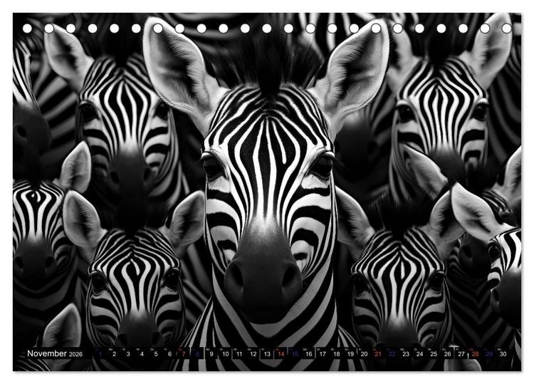 Produktbild: ZEBRAS - Modern Art (Tischkalender 2026 DIN A5 quer), CALVENDO Monatskalender