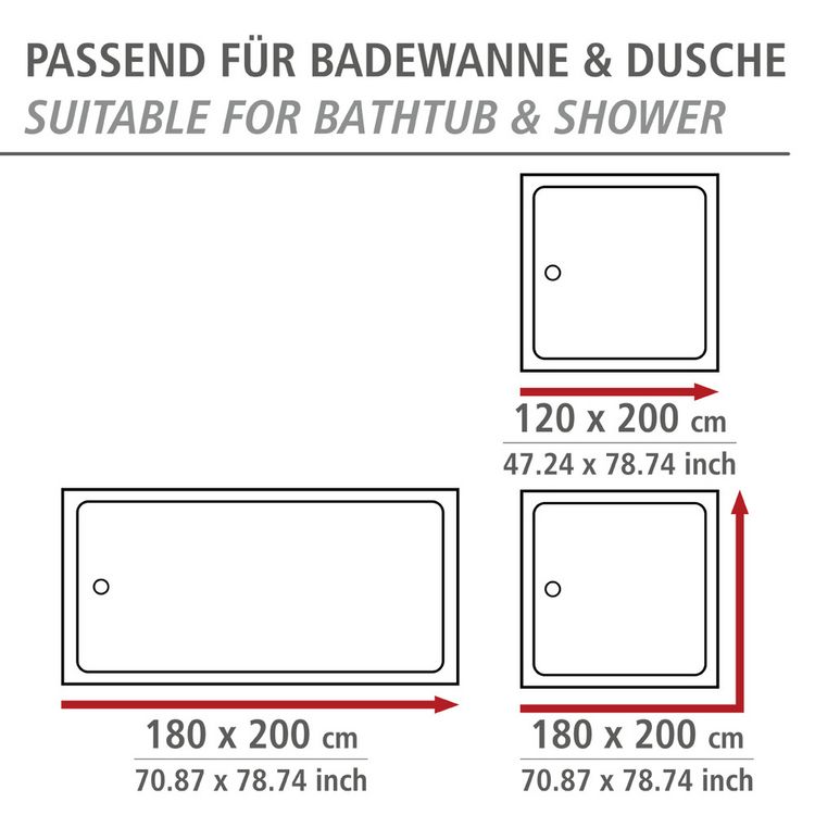 Produktbild: Anti-Schimmel Duschvorhang Mod. Ginkgo, antibakteriell beschichtet