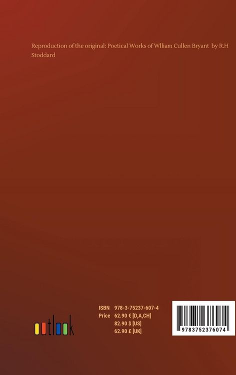Produktbild: Poetical Works of Wlliam Cullen Bryant