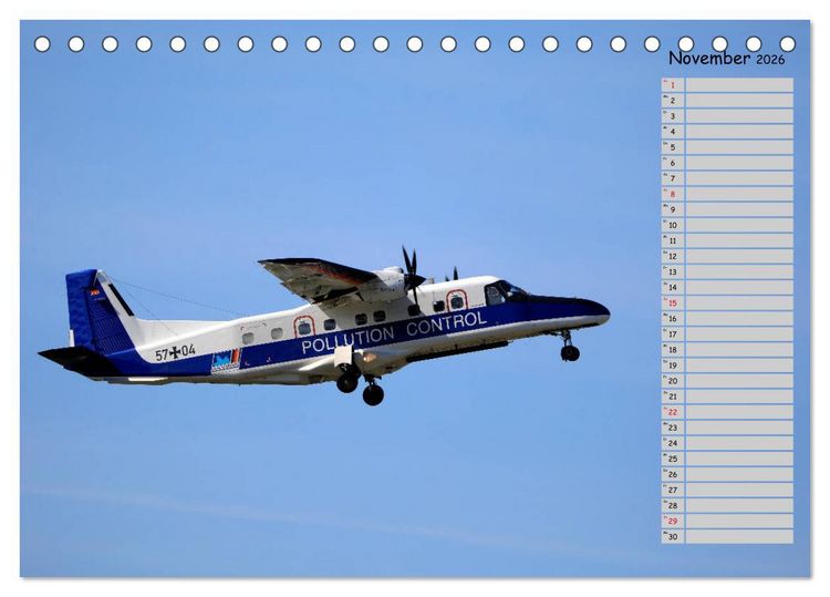 Produktbild: Flugzeuge &ndash; Starts und Landeanfl&uuml;ge Geburtstagsplaner (Tischkalender 2026 DIN A5 quer), CALVENDO Monatskalender