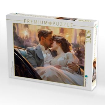 Produktbild: CALVENDO Puzzle Ein Kuss in einer Kutsche | 1000 Teile Lege-Gr&ouml;&szlig;e 64x48cm Foto-Puzzle f&uuml;r gl&uuml;ckliche Stunden