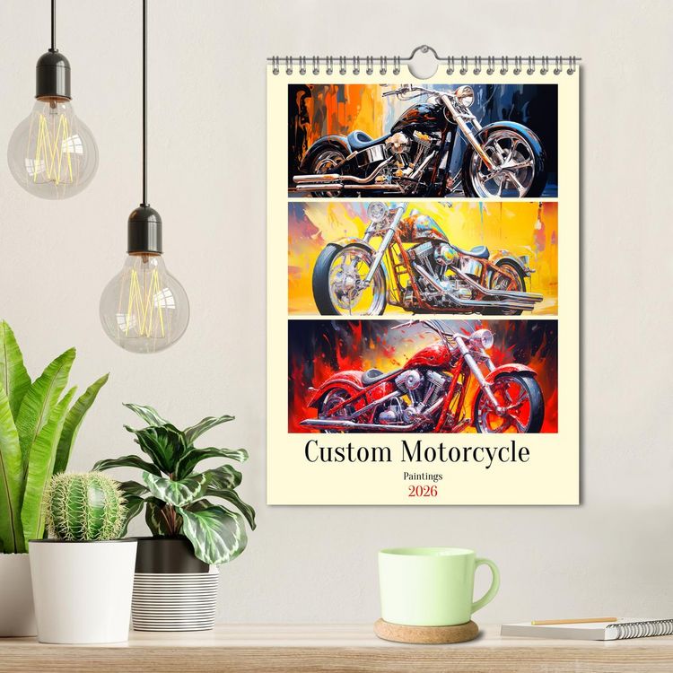Produktbild: Custom Motorcycle Paintings (Wandkalender 2026 DIN A4 hoch), CALVENDO Monatskalender