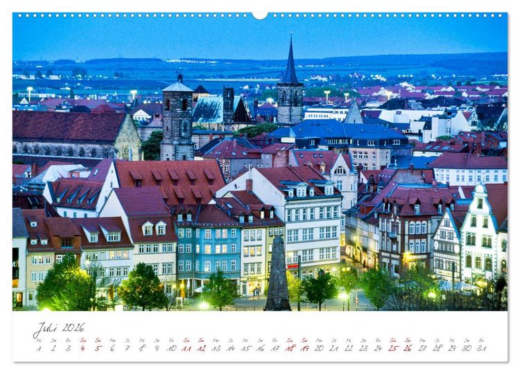 Produktbild: Erfurt - Die Landeshauptstadt mit Geschichte (Wandkalender 2026 DIN A2 quer), CALVENDO Monatskalender