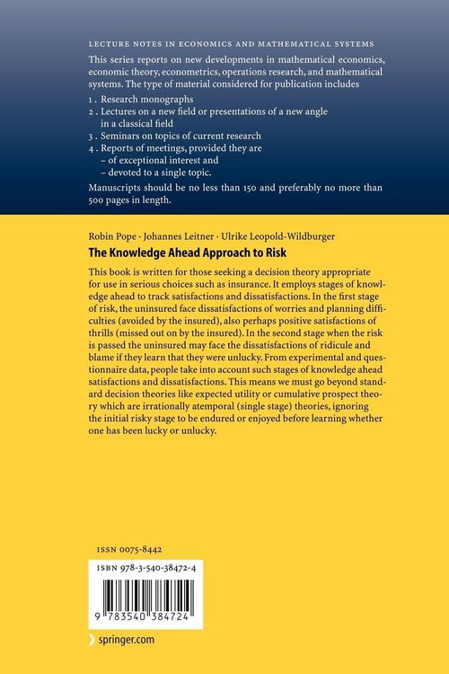 Produktbild: The Knowledge Ahead Approach to Risk