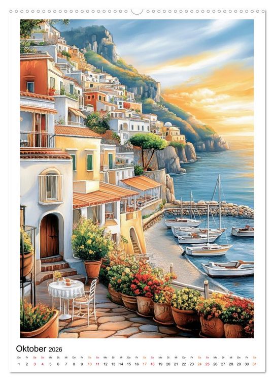 Produktbild: Dolce Vita an der K&uuml;ste von Amalfi (hochwertiger Premium Wandkalender 2026 DIN A2 hoch), Kunstdruck in Hochglanz