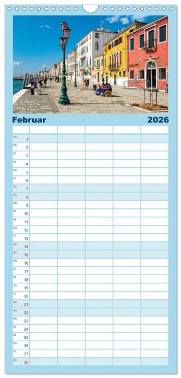 Produktbild: Familienplaner 2026 - ItalienReise Venedig Chioggia Comacchio mit 5 Spalten (Wandkalender, 21 x 45 cm) CALVENDO