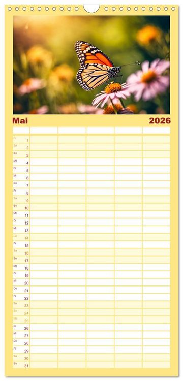 Produktbild: Familienplaner 2026 - Filigrane Insekten mit 5 Spalten (Wandkalender, 21 x 45 cm) CALVENDO