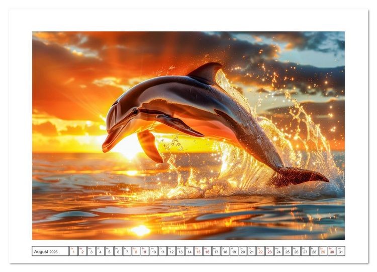 Produktbild: Delfingl&uuml;ck (hochwertiger Premium Wandkalender 2026 DIN A2 quer), Kunstdruck in Hochglanz