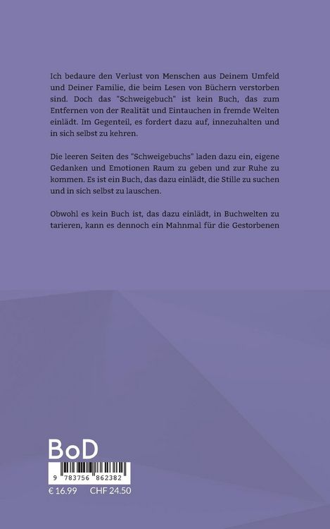 Produktbild: Schweigebuch
