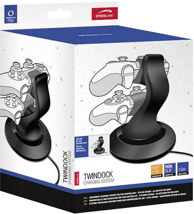 Produktbild: SPEEDLINK TWINDOCK Charging System with A/C Adapter - for PS4, black