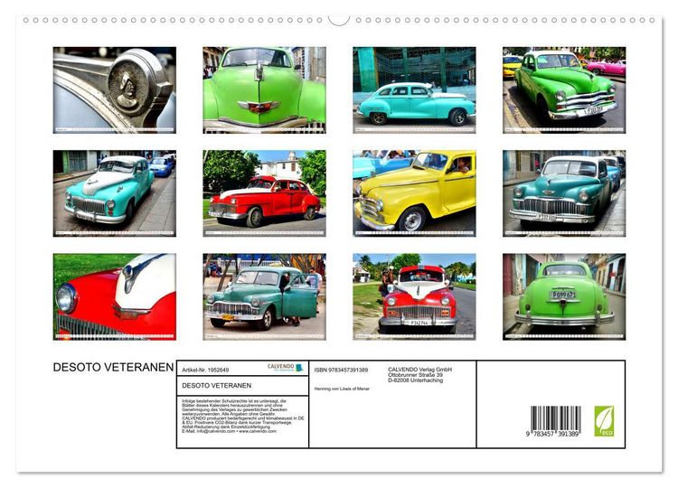 Produktbild: DESOTO VETERANEN (hochwertiger Premium Wandkalender 2026 DIN A2 quer), Kunstdruck in Hochglanz