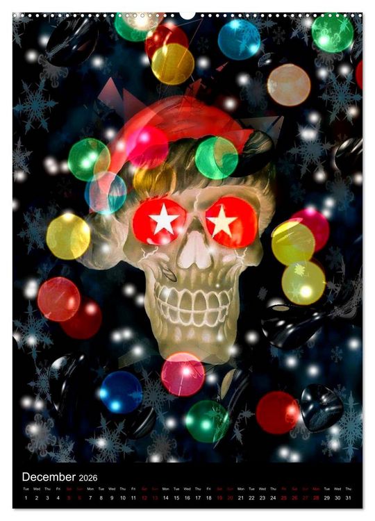Produktbild: Skulls by Nico Bielow (High Quality Premium Wall Calendar 2026 DIN A2 portrait),CALVENDO 12 Month Wall Calendar