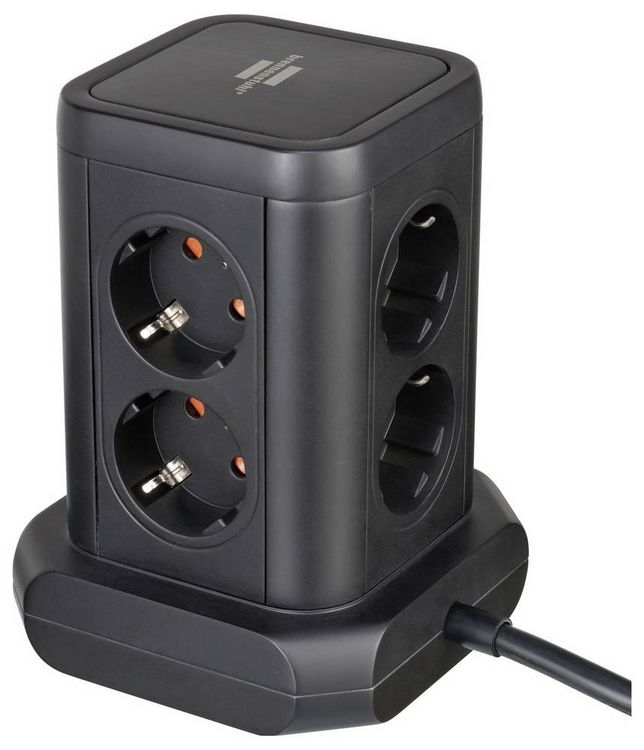 Produktbild: Brennenstuhl 1153560010 Steckdosenturm Schwarz Schutzkontakt 1St.