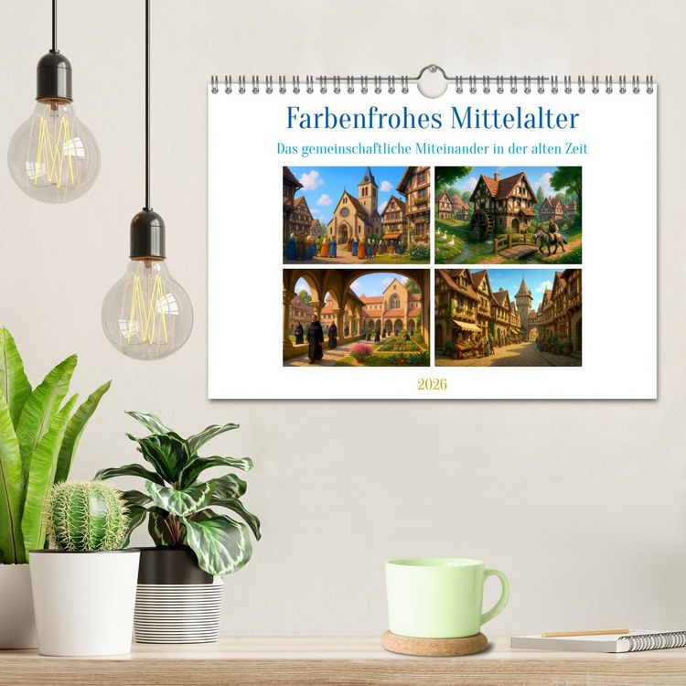 Produktbild: Farbenfrohes Mittelalter (Wandkalender 2026 DIN A4 quer), CALVENDO Monatskalender