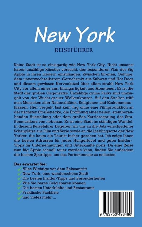 Produktbild: New York Reisef&uuml;hrer: Der perfekte Reisef&uuml;hrer f&uuml;r einen unvergesslichen Aufenthalt in New York inkl. Insider-Tipps und Packliste