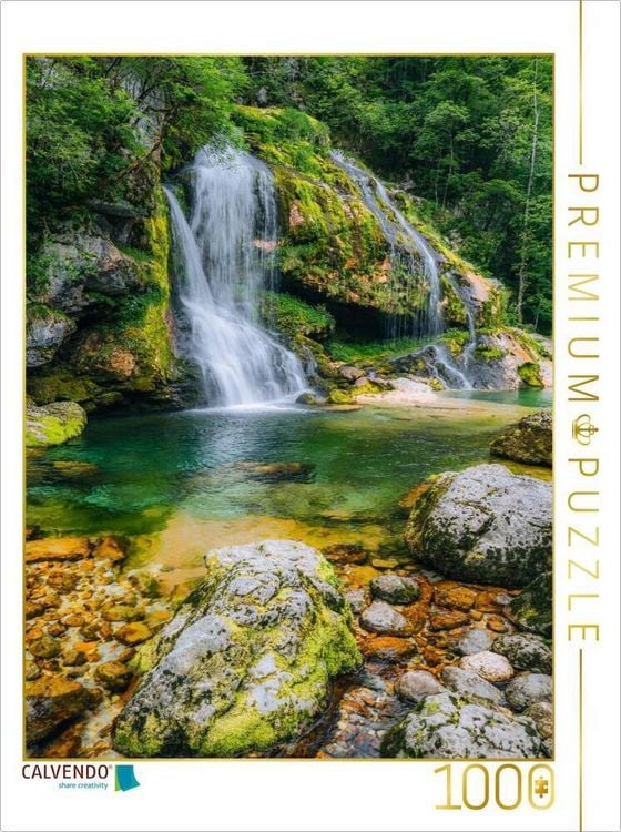 Produktbild: CALVENDO Puzzle Virje Wasserfall | 1000 Teile Lege-Gr&ouml;&szlig;e 64x48cm Foto-Puzzle f&uuml;r gl&uuml;ckliche Stunden