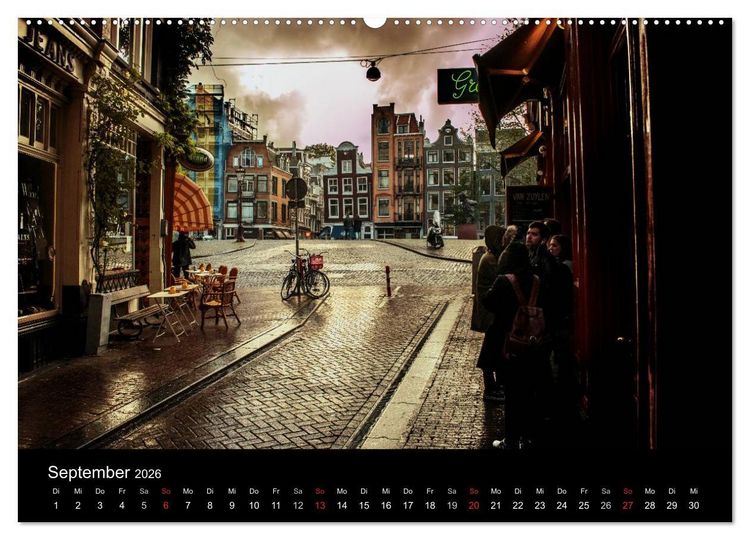 Produktbild: psychadelic Amsterdam - Stadtansichten zwischen Tag und Traum (Wandkalender 2026 DIN A2 quer), CALVENDO Monatskalender