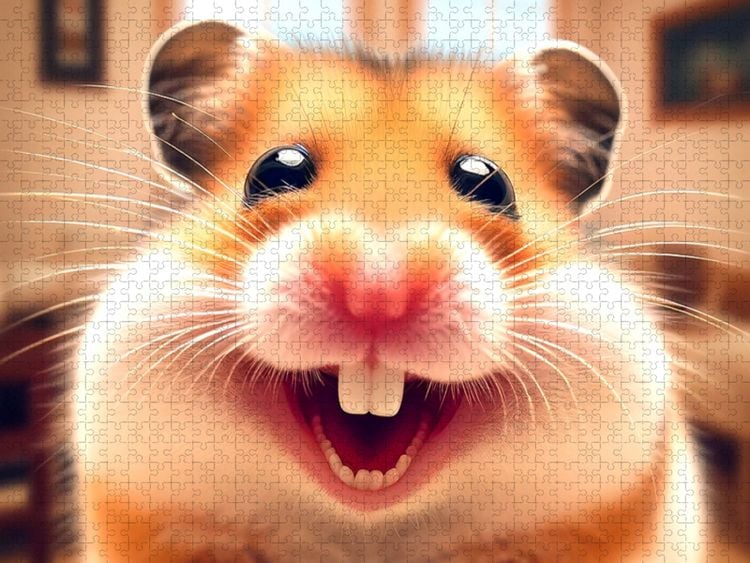 Produktbild: CALVENDO Puzzle Grinsender Hamster | 1000 Teile Lege-Gr&ouml;&szlig;e 64x48cm Foto-Puzzle f&uuml;r gl&uuml;ckliche Stunden