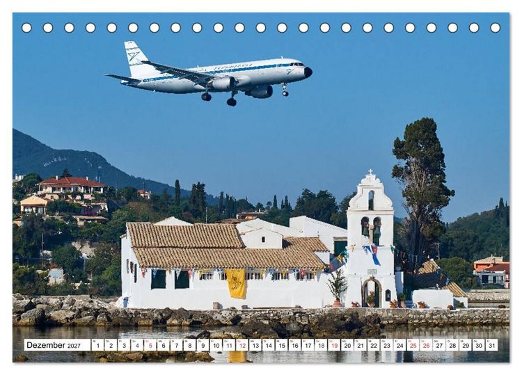 Produktbild: Flugzeuge auf Korfu (Tischkalender 2027 DIN A5 quer), CALVENDO Monatskalender