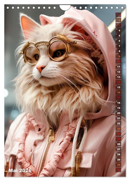 Produktbild: Stylische Katzen (Wandkalender 2026 DIN A4 hoch), CALVENDO Monatskalender