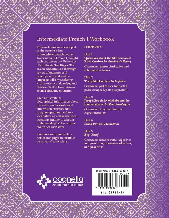 Produktbild: Intermediate French I Workbook